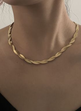 欧美个性时尚小众设计双层蛇骨链