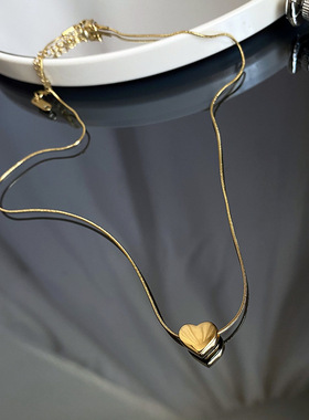 钛钢爱心项链不掉色女轻奢简约夏
