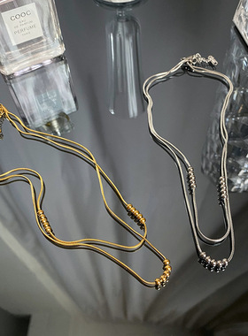 转运珠钛钢小众不掉色双层项链