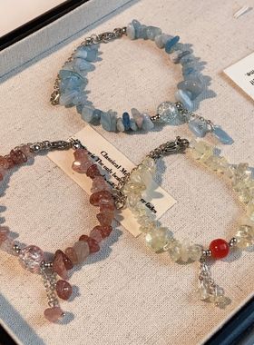 森系碎石串珠手串女小清新闺蜜手