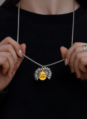 向日葵太阳花项链新款女男ins