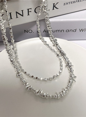 小方块碎银几两夏季脖颈项链