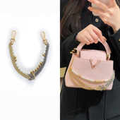 适用lv 饰链子 capucines包包珍珠灯笼链子挂饰改造卡普幸包双链装