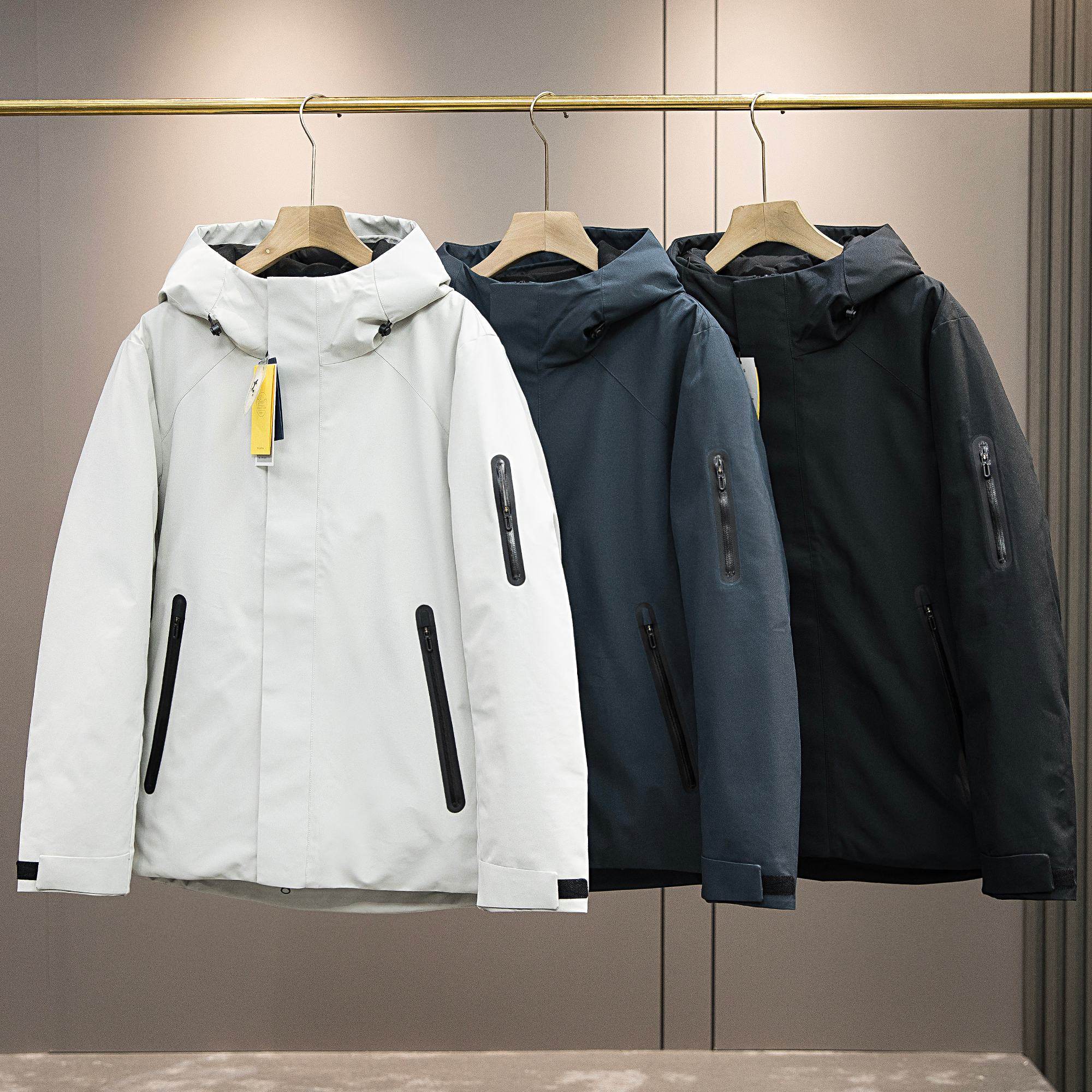 2023冬季男士羽绒服外套短款连帽修身白鸭绒潮流帅气加厚62257