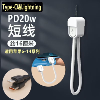 便携挂绳充电宝短线适用苹果PD闪充数据线iPhone14pro13max12se11Xr7plus8手机车载ipad平板typec转Lightning