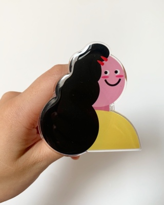 精神小妹手机气囊支架创意原创设计亚克力滴胶多巴胺popsocket