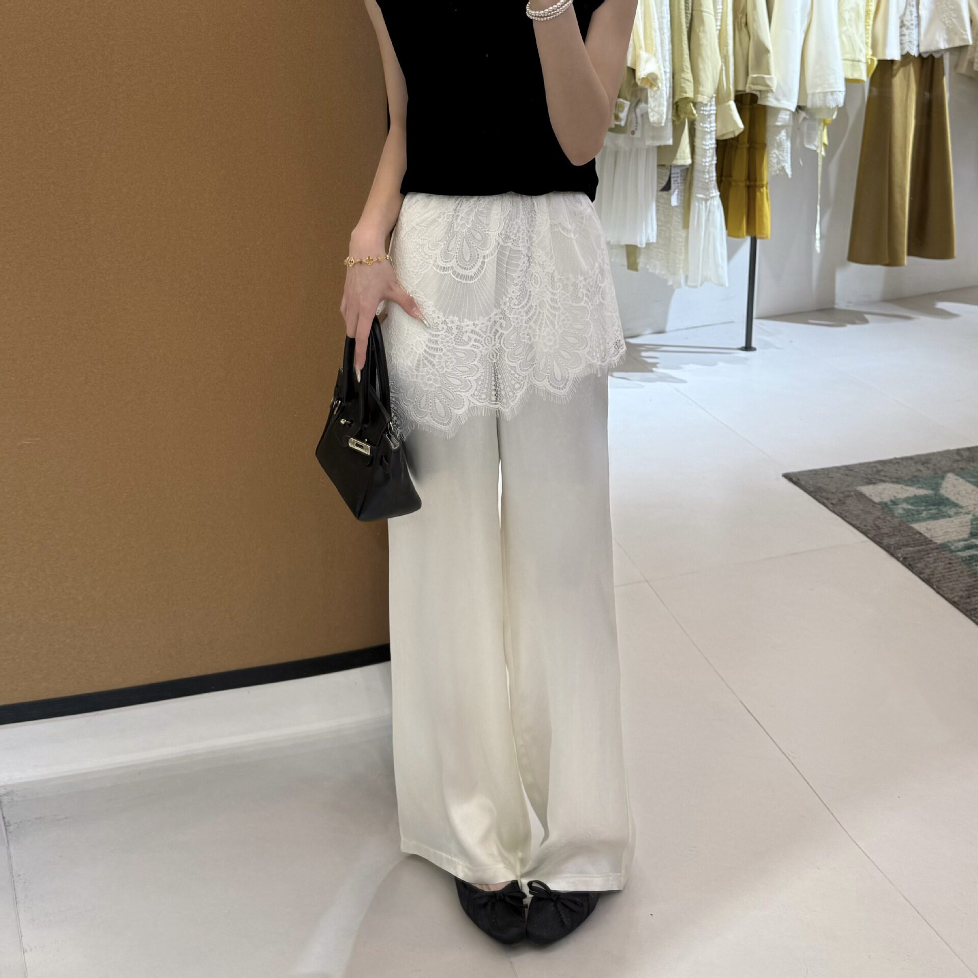 {设计师款}26夏季上新醋酸屁帘裤缎面设计师款小众松紧腰国风裤子