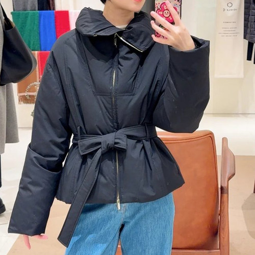 现货ICIC小禾同源鹅绒【HUG羽绒服】女装新款丝羊毛平纹布羽绒服