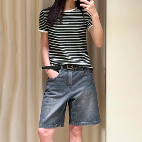 现货ICIC小禾同源【土壤牛仔】女装新款棉弹牛仔短裤