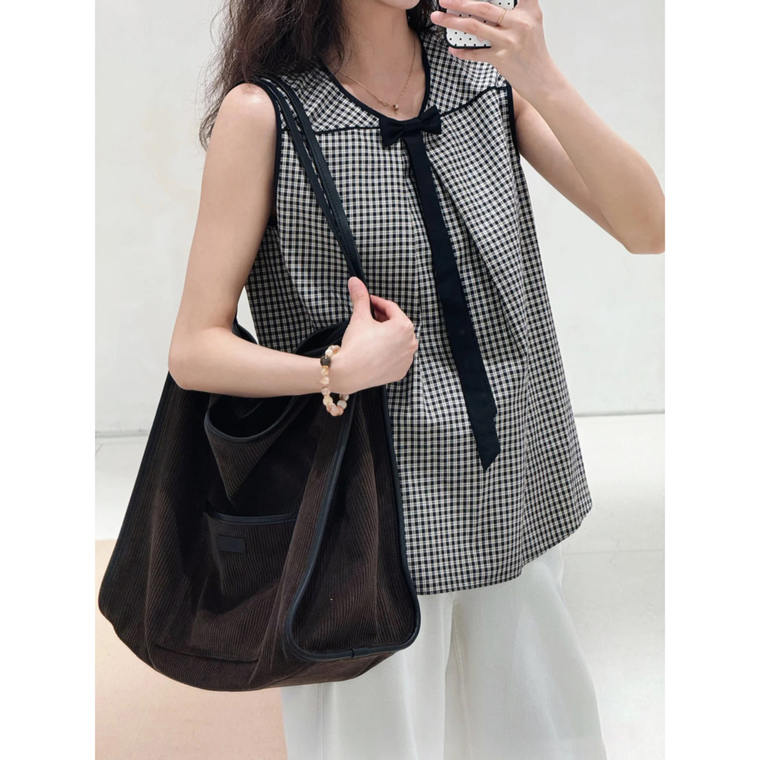 现货ICIC小禾同源新款全棉斜纹无袖花式上衣