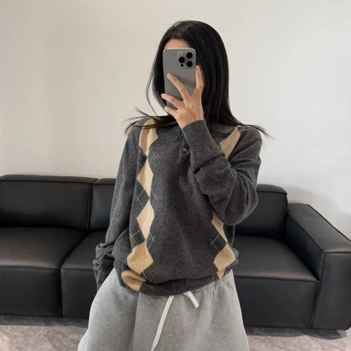 现货MM同源女士羊绒针织 Polo衫针织衫