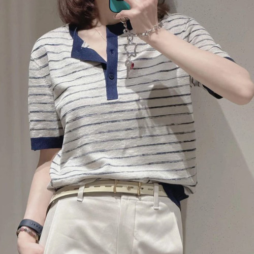 现货ICIC小禾【不染色系列】女装2026春夏新款麻丝混纺套头针织衫
