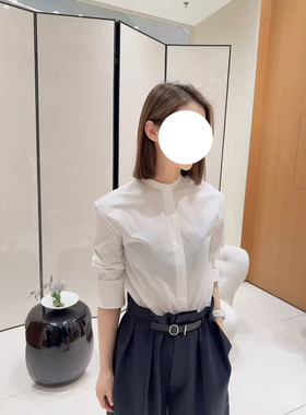 现货ED同源2025新款夏新款法式立领纯棉衬衫~精英衣橱~