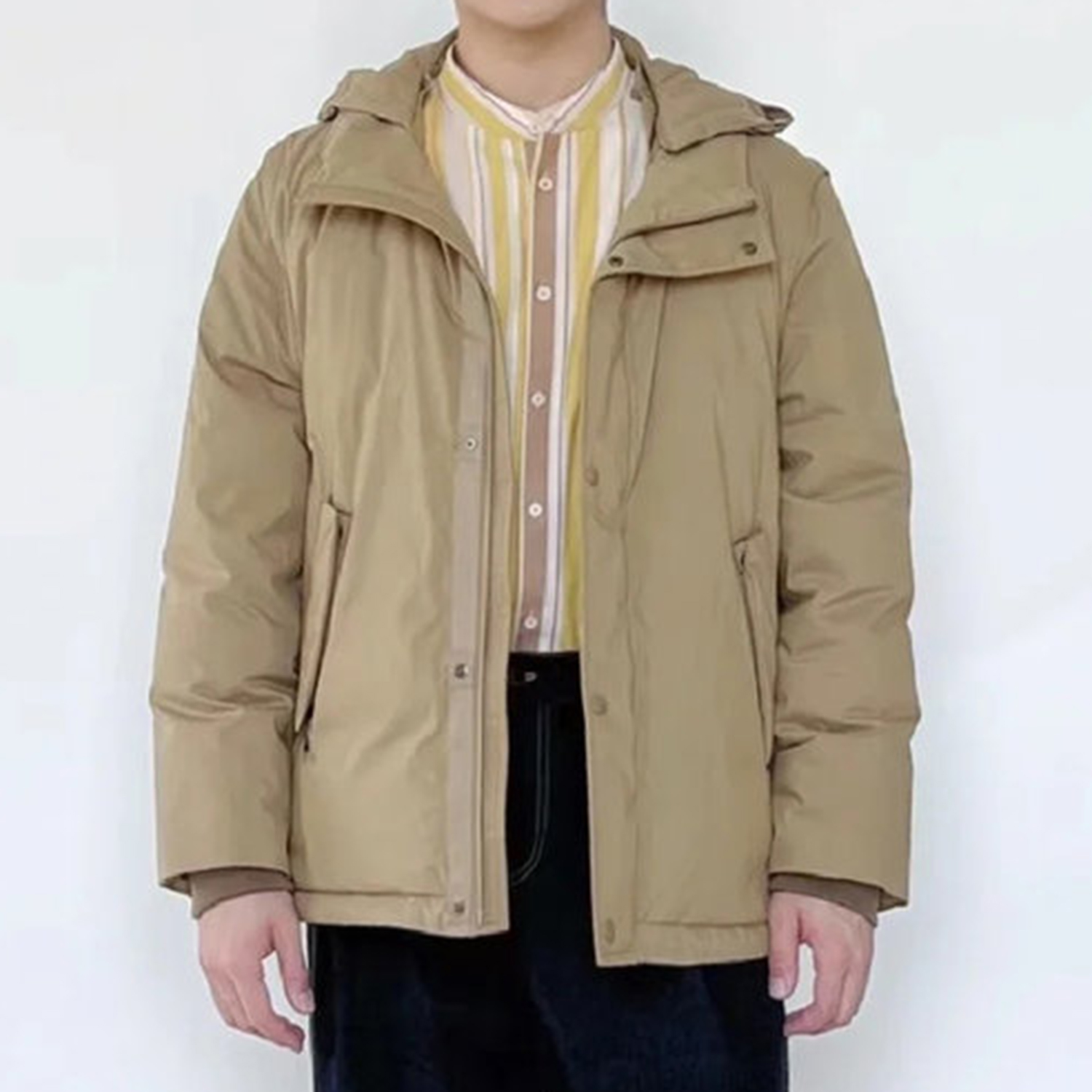 现货ICIC小禾同源 HUG羽绒  男装秋冬款府绸白鹅绒可脱卸袖羽绒服