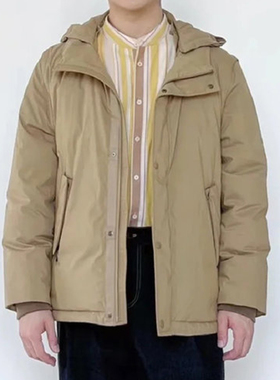 现货ICIC小禾同源 HUG羽绒  男装秋冬款府绸白鹅绒可脱卸袖羽绒服