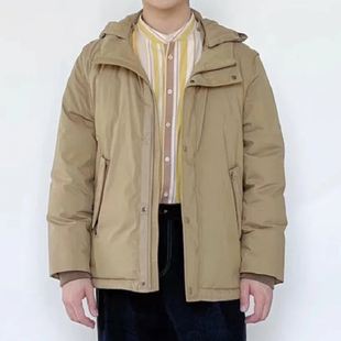 现货ICIC小禾同源 HUG羽绒  男装秋冬款府绸白鹅绒可脱卸袖羽绒服