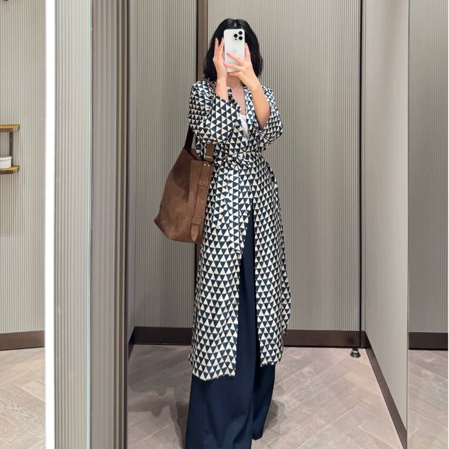 现货深圳南油100%桑蚕丝Max同源 2025早秋新品真丝斜纹罩衫连衣裙