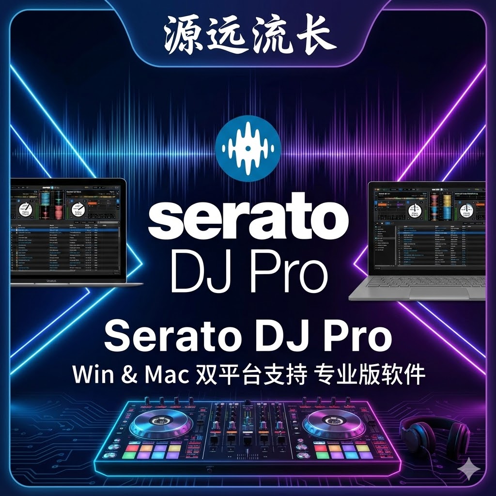 Serato DJ Pro 莱恩声卡软件 现场演出电音打碟控制器工具Win+Mac