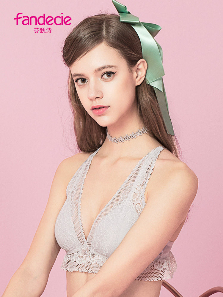 Findeselle French bralette underwear female steelless ring deep V thin triangle bra bra bra - bra - bra - bra - grade - bra - grade triangle FBW0058