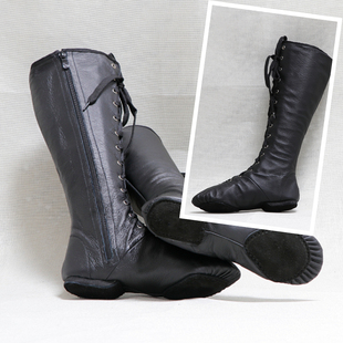 七彩花舞舞蹈鞋舞蹈蒙古男女马靴藏族演出鞋靴舞蹈靴子系带加拉链