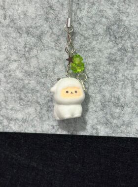 四叶草可爱小羊ccd挂绳手作串珠自制少女心ins手机链可爱咕挂件链