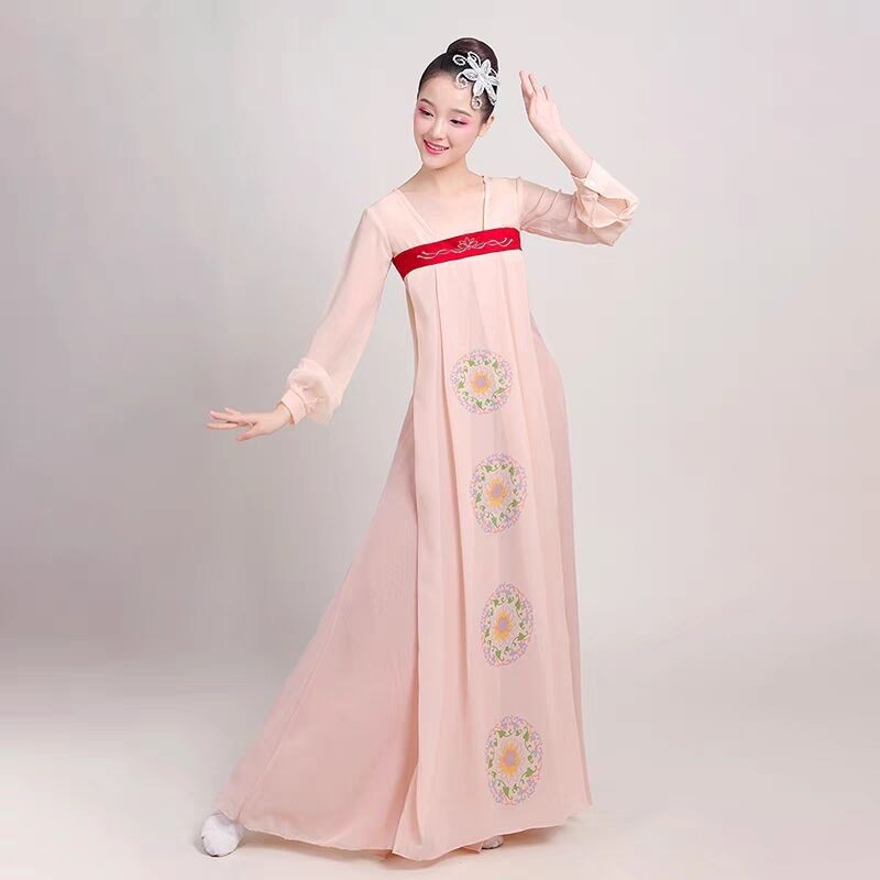 丽人行古典舞演出服女绣花飘逸成人中国风民族舞蹈儿童汉服表演服