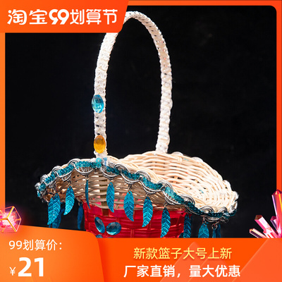 速发小敷比舞蹈篮子跳舞手提罗花篮纯手工藤桃李行赛跳舞表演出道