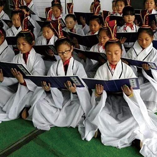 儿童国学汉服书童中国风三字经弟子规朗诵千字文学生孔子礼仪之邦