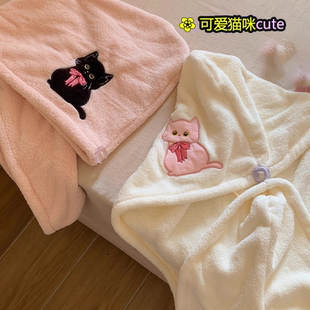 新款可爱浴巾毛巾干发帽吸水速干洗澡巾风浴巾女家用