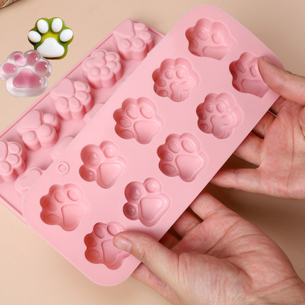 宝宝辅食猫爪蒸糕模具婴儿可蒸烤食品级硅胶耐高温QQ糖手工巧克力