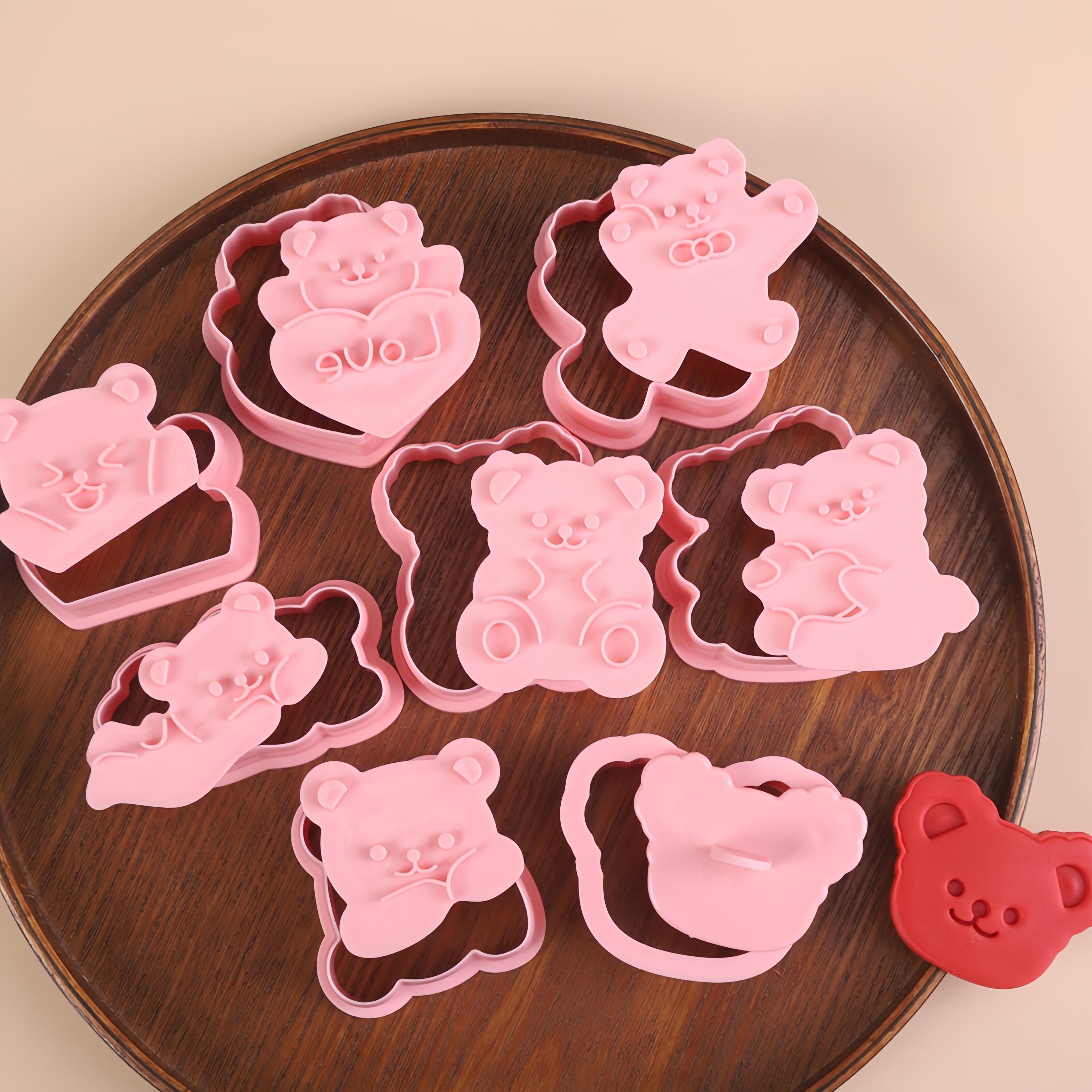 卡通爱心小熊DIY食品手压饼干模具黄油糖霜面点翻糖印花切模套装