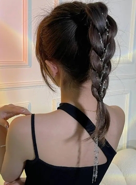 星星甜美发饰麻花辫编发链马尾花苞头盘发饰闪钻高级感头饰夏季新
