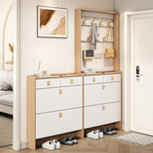 北欧超薄翻斗鞋 架省空间 柜带挂衣架多功能门厅柜家用门口进门鞋