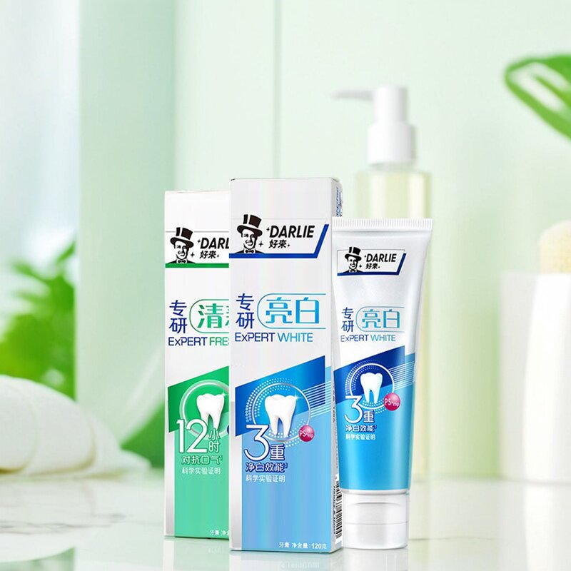 好来原黑人牙膏感清新专研亮白120g清新口气含氟牙膏清新口气口腔