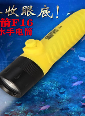 专业水下潜水手电筒光箭F16防水赶海潜水夜钓多功能充电强光电筒