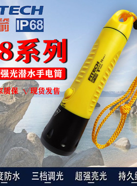 光箭F8专业水下潜水手电筒 潜水作业电筒 赶海 防水电筒强光潜水