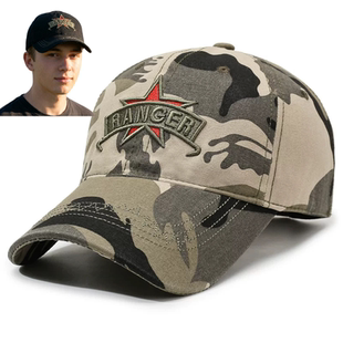 2026新款 迷彩帽子男春秋棒球帽字母刺绣户外遮阳五星休闲作训帽女