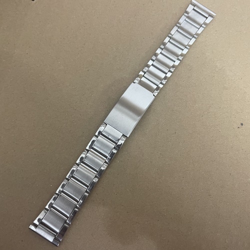 手表配件表带钢带平口20mm直口三珠折叠扣表链中砂光长18.5cm