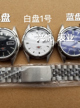 装8200机芯全钢表壳表带 蓝色 白色 黑色表盘 透底后盖