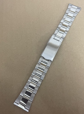 手表配件表带钢带平口22mm直口三珠折叠扣表链中光潜水长18cm
