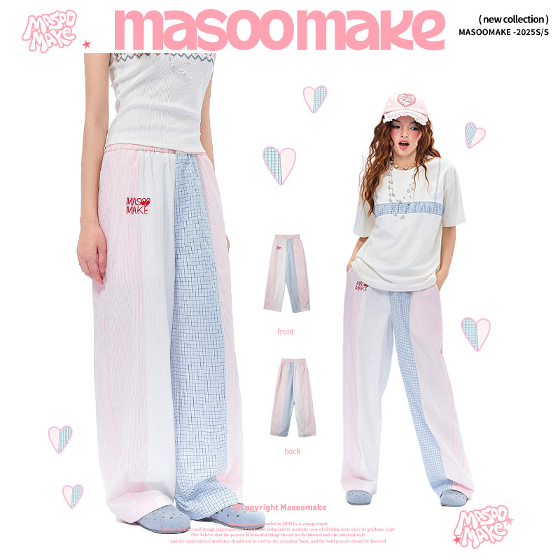 老玛儿夏季宽松显瘦休闲裤2026年新款时尚百搭直筒裤阔腿运动长裤