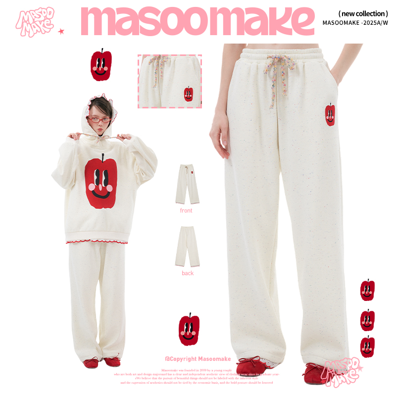 老玛儿趣味苹果卫衣休闲裤两件套