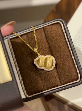 S925纯银项链复中古镶钻锆石葫芦老钱风轻奢高端小众级设计感颈链