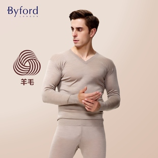 BW2812 保暖内衣秋衣秋裤 BW2813 百富英国产羊毛V领男士 Byford