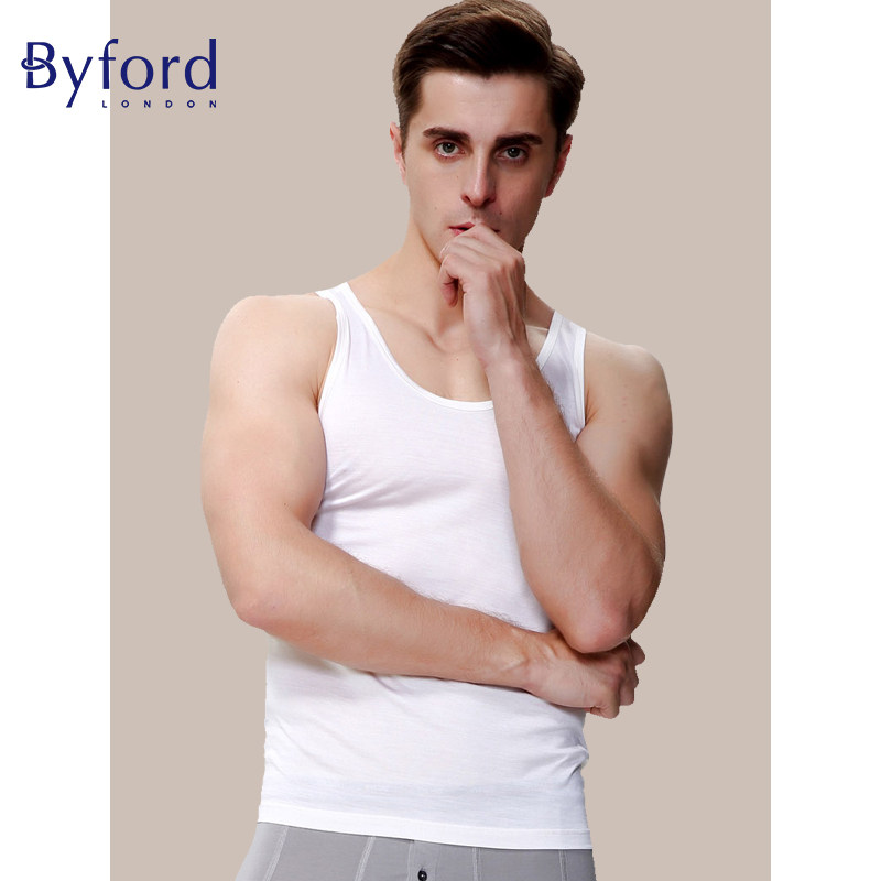 byford百富男士背心桑蚕丝