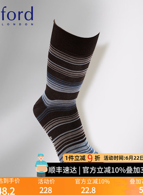 BYFORD/百富意大利产男士高针织丝光棉绅士商务袜中筒男袜 BI9363