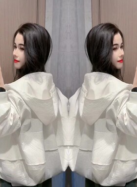 欧货定制罗布连帽外套2024春季新款荷叶边设计师潮牌休闲宽松上衣