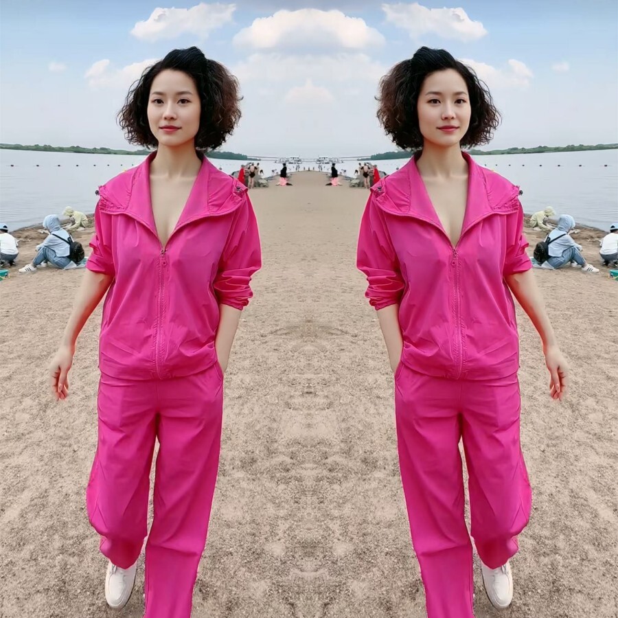 欧货潮牌糖果色连帽外套抽绳裤脚两件套2026春夏新款速干防晒套装
