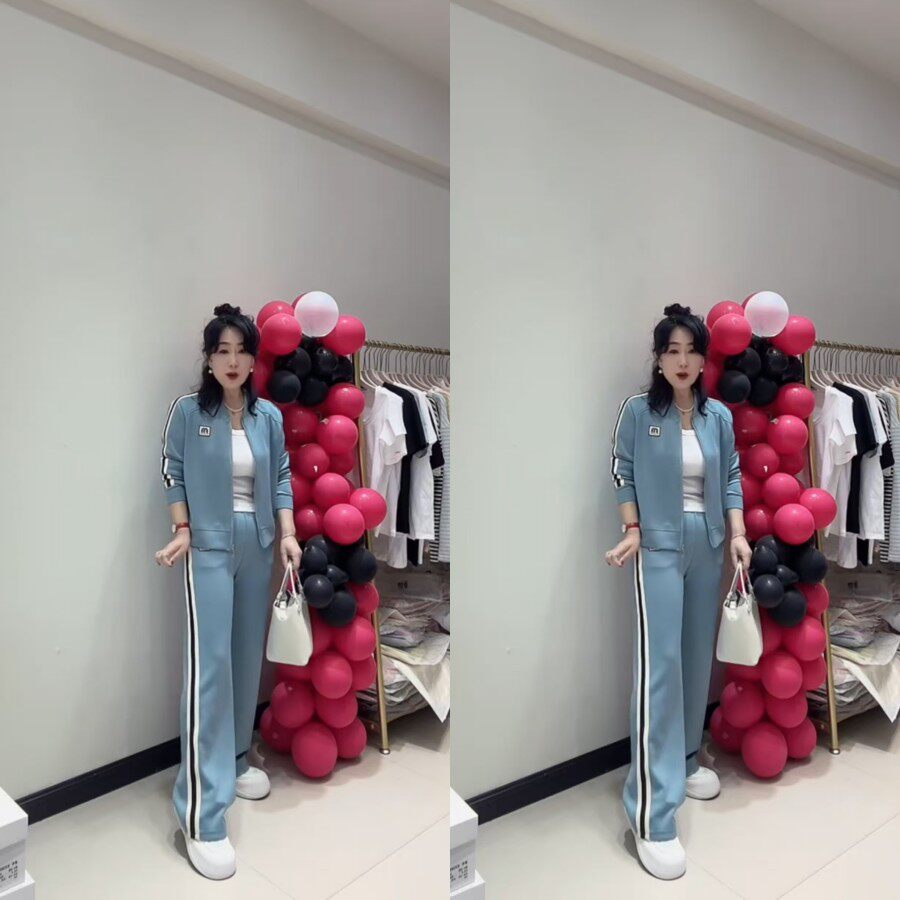 时尚气质休闲套装2025早秋新款棒球服开衫外套直筒长裤运动两件套