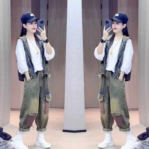 2024早秋新款潮牌做旧时尚打底衫